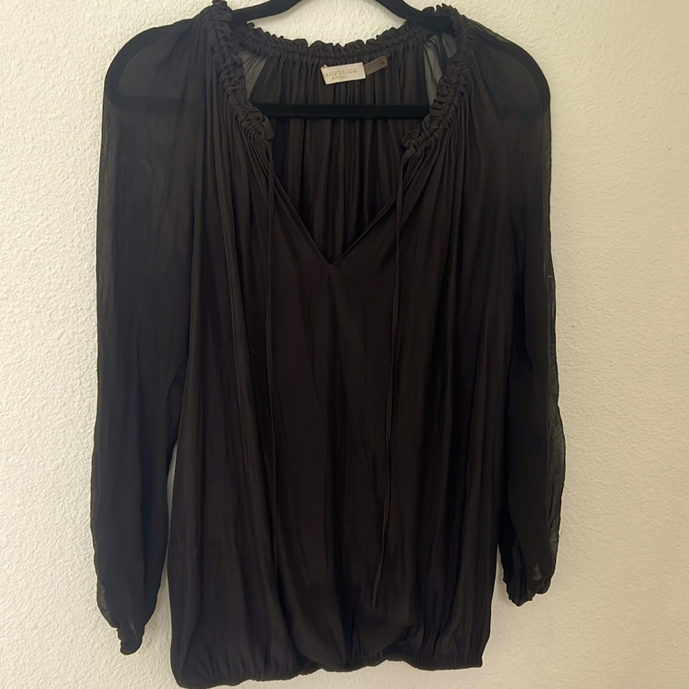 Ramy Brook black Classic silky top